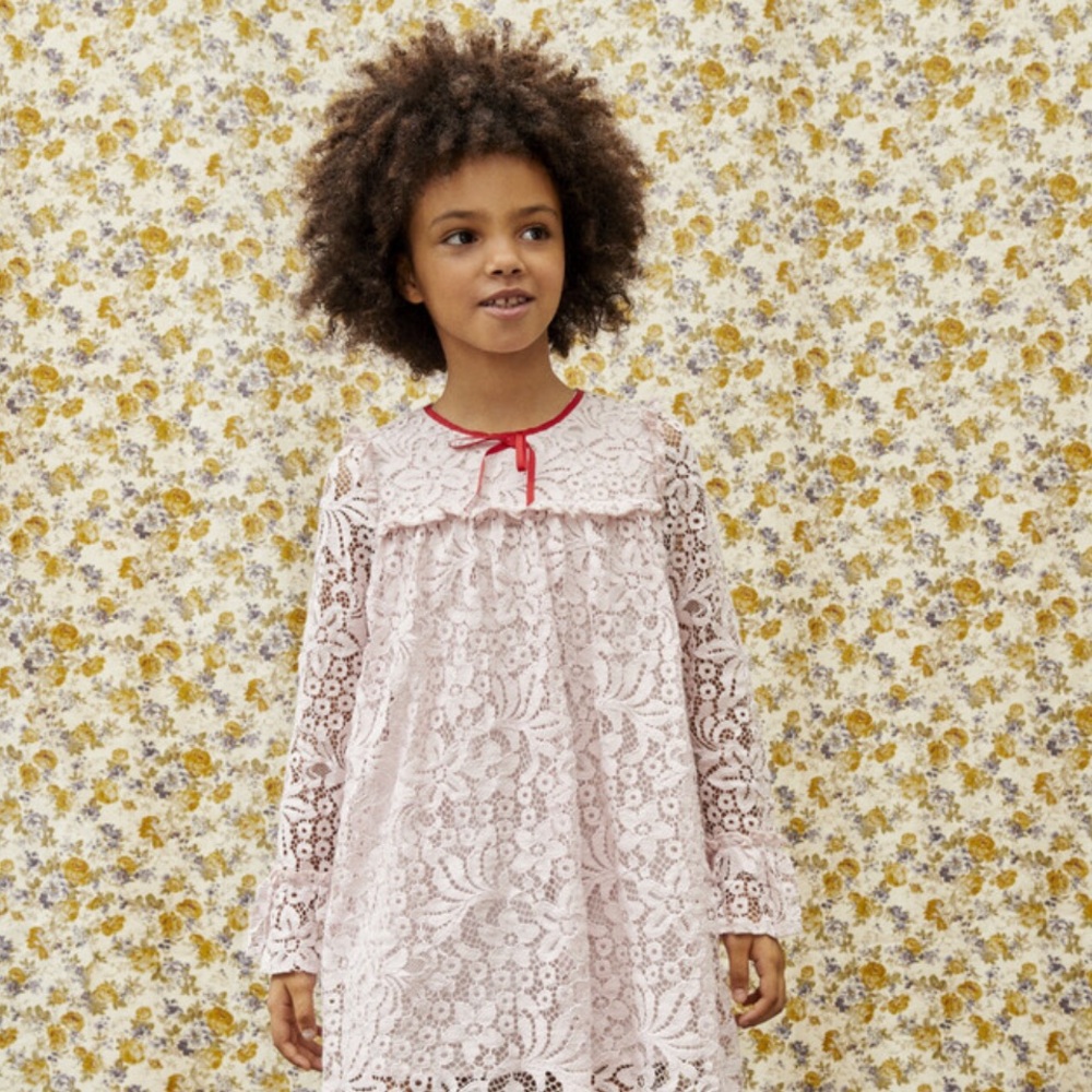 Maisonette Maison Me Lacey Dress, Blush Pink Lace